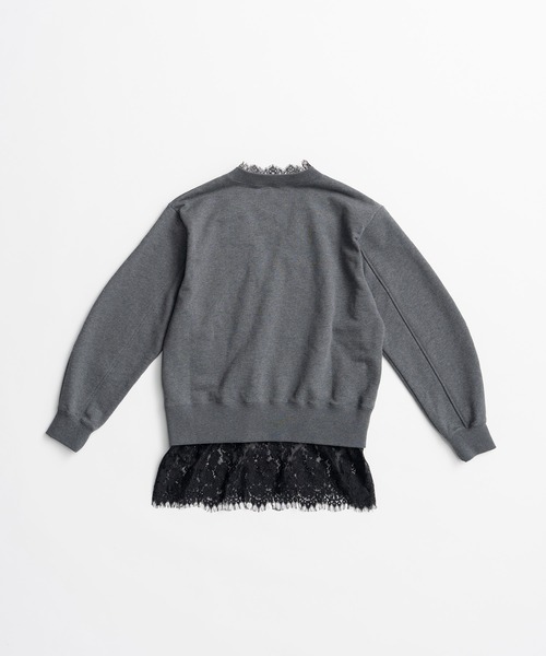PRANK PROJECT(プランクプロジェクト)の「【2026Autumn Pre-Order】Vネックレーススウェット / V-Neck Lace Sweatshirt(スウェット・レディース・グレー/ホワイト/チャコールグレー・FREE)」の19枚目の写真