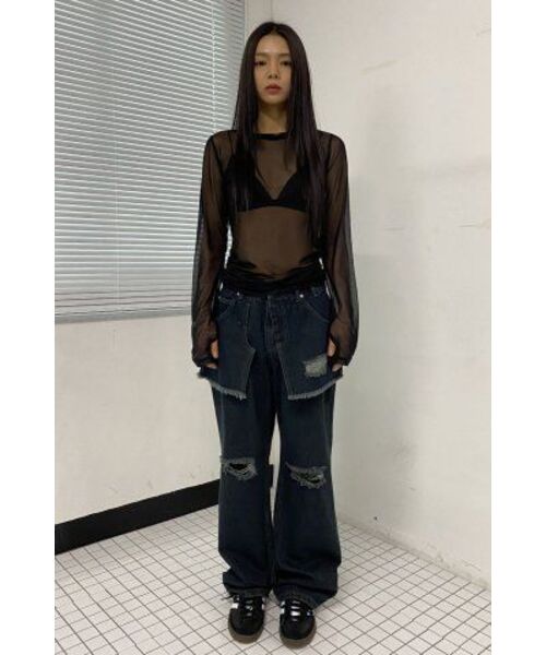 MILLO WOMEN（ミロウーマン）の「レイヤード・デストロイド・ジン [インディゴ]（デニムパンツ・レディース・その他・MEDIUM/SMALL）」の22枚目の写真