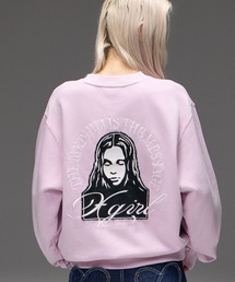 PIGMENT DYED FACE PATCH AND LOGO CREWNECK SWEATSHIRT