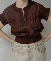 lawgy（ラウジー）の「shirring pocket point vest blouse / シャーリングポケットポイントベストブラウス（シャツ/ブラウス）」
