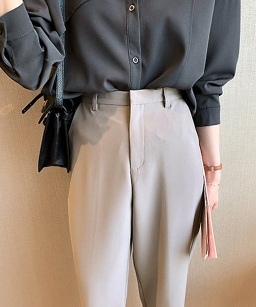 SEU（エスイーユー）の「【きちんとしたい日に、迷わず選べる】 ゆるシルエット 長袖シャツブラウス ゆったり 【オフィスカジュアル】【きれいめカジュアル】 レディース韓国風 春服 秋服 冬服（シャツ/ブラウス・レディース・ホワイト/チャコール/ベージュ・フリー）」の11枚目の写真