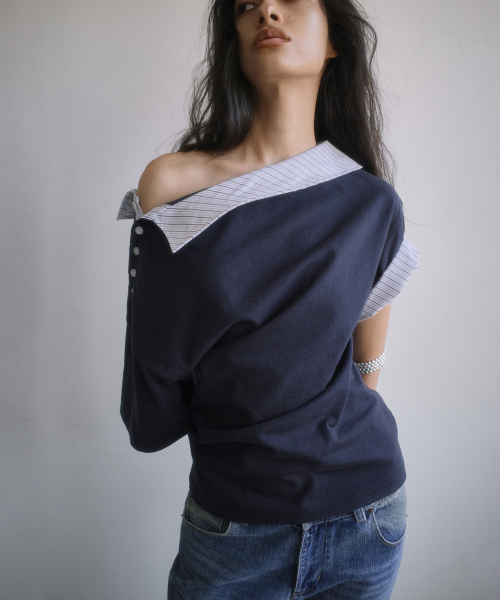 PORTERNA(ポルテナ)の「TWISTED BOOTS CUT DENIM JEANS-BLUE(デニムパンツ・レディース・その他・SMALL/MEDIUM/LARGE)」の6枚目の写真