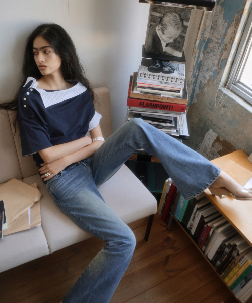 PORTERNA(ポルテナ)の「TWISTED BOOTS CUT DENIM JEANS-BLUE(デニムパンツ・レディース・その他・SMALL/MEDIUM/LARGE)」の14枚目の写真