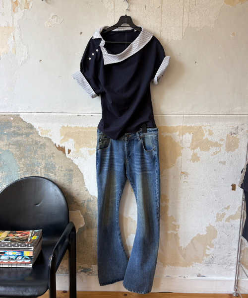 PORTERNA(ポルテナ)の「TWISTED BOOTS CUT DENIM JEANS-BLUE(デニムパンツ・レディース・その他・SMALL/MEDIUM/LARGE)」の15枚目の写真