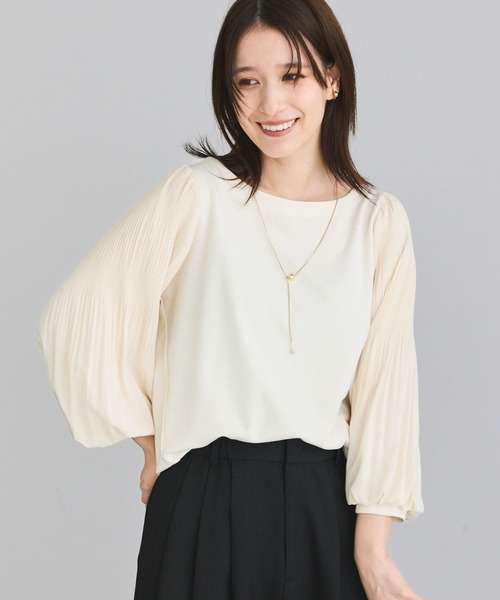 Green Parks(グリーンパークス)の「SET2点 ネックレス+マジョリカプルオーバー(Tシャツ/カットソー・レディース・ブラック/アイボリー/ラベンダー・FREE)」の2枚目の写真