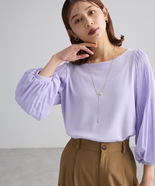 Green Parks(グリーンパークス)の「SET2点 ネックレス+マジョリカプルオーバー(Tシャツ/カットソー・レディース・ブラック/アイボリー/ラベンダー・FREE)」の8枚目の写真