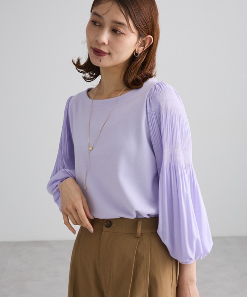 Green Parks(グリーンパークス)の「SET2点 ネックレス+マジョリカプルオーバー(Tシャツ/カットソー・レディース・ブラック/アイボリー/ラベンダー・FREE)」の9枚目の写真