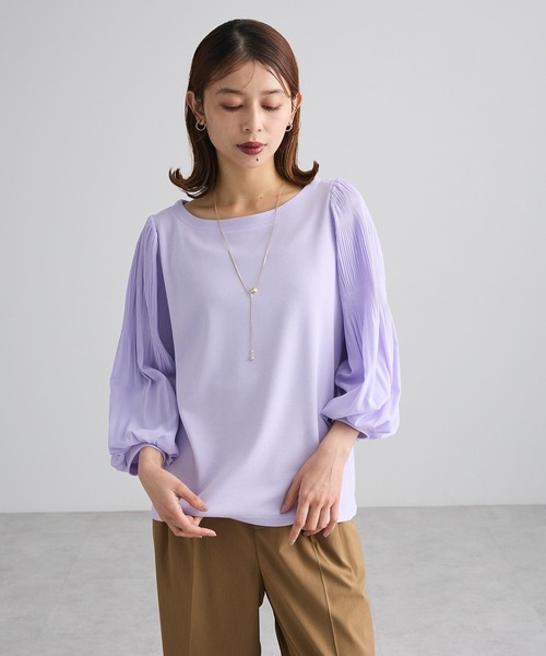 Green Parks(グリーンパークス)の「SET2点 ネックレス+マジョリカプルオーバー(Tシャツ/カットソー・レディース・ブラック/アイボリー/ラベンダー・FREE)」の12枚目の写真