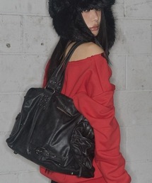 FANCY CLUB(ファンシークラブ)/大容量 2WAY ヴィンテージ ウォッシング ショルダー トートバッグ/BELTED WASHING LEATHER BAG