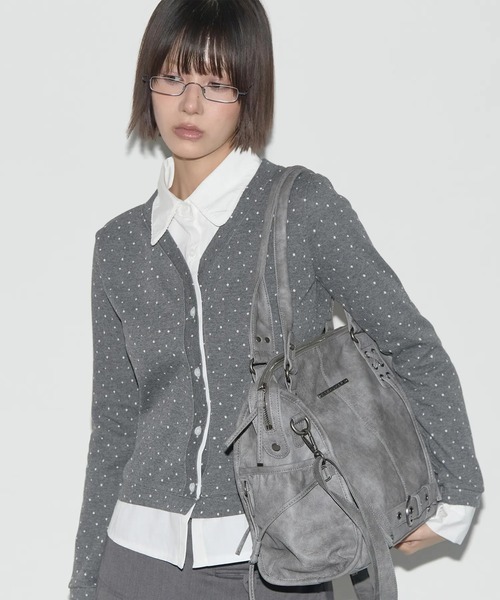 FANCY CLUB（ファンシークラブ）の「FANCY CLUB(ファンシークラブ)/大容量 2WAY ヴィンテージ ウォッシング ショルダー トートバッグ/BELTED WASHING LEATHER BAG（ショルダーバッグ・レディース・ピンク/グレー/ブラック・FREE）」の14枚目の写真