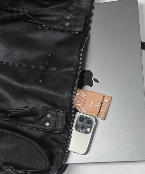 FANCY CLUB（ファンシークラブ）の「FANCY CLUB(ファンシークラブ)/大容量 2WAY ヴィンテージ ウォッシング ショルダー トートバッグ/BELTED WASHING LEATHER BAG（ショルダーバッグ・レディース・ピンク/グレー/ブラック・FREE）」の11枚目の写真