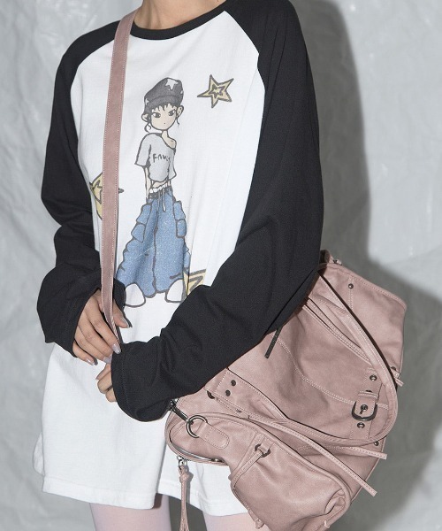 FANCY CLUB（ファンシークラブ）の「FANCY CLUB(ファンシークラブ)/大容量 2WAY ヴィンテージ ウォッシング ショルダー トートバッグ/BELTED WASHING LEATHER BAG（ショルダーバッグ・レディース・ピンク/グレー/ブラック・FREE）」の18枚目の写真