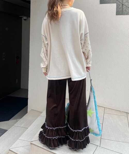 HELLO.SANFRANCISCO(ハローサンフランシスコ)の「【HELLO.SANFRANCISCO】ベロアメロウフレアパンツ(その他パンツ・レディース・ブラウン/ピンク/ブルー・SMALL/MEDIUM)」の9枚目の写真
