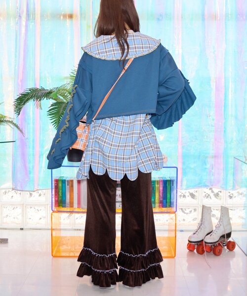 HELLO.SANFRANCISCO(ハローサンフランシスコ)の「【HELLO.SANFRANCISCO】ベロアメロウフレアパンツ(その他パンツ・レディース・ブラウン/ピンク/ブルー・SMALL/MEDIUM)」の12枚目の写真