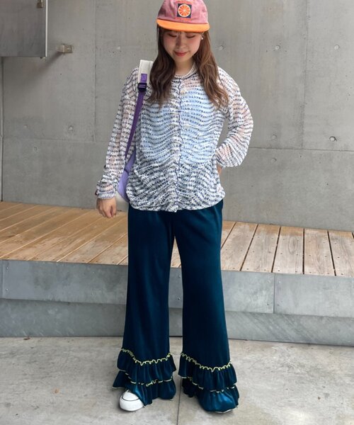 HELLO.SANFRANCISCO(ハローサンフランシスコ)の「【HELLO.SANFRANCISCO】ベロアメロウフレアパンツ(その他パンツ・レディース・ブラウン/ピンク/ブルー・SMALL/MEDIUM)」の16枚目の写真