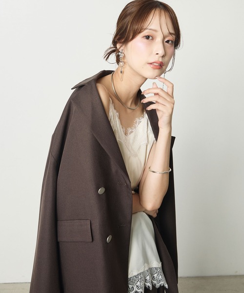 Elishe(エリシェ)の「レースドッキングキャミソール(キャミソール・レディース・アイボリー/ブルー系その他/ブラック/チャコールグレー・FREE)」の21枚目の写真