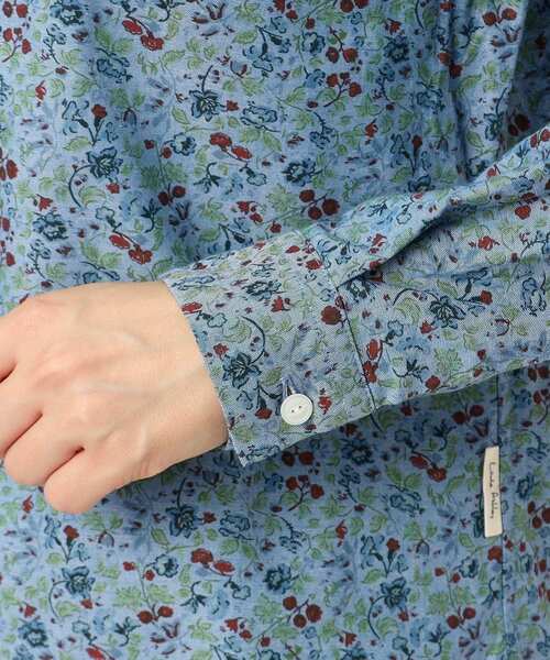 LAURA ASHLEY(ローラアシュレイ)の「【コットン100%/日本製/ワンマイルウエア】ロサ サンクタ柄 ダンガリーブラウス(シャツ/ブラウス・レディース・ブルー系・40/38)」の10枚目の写真
