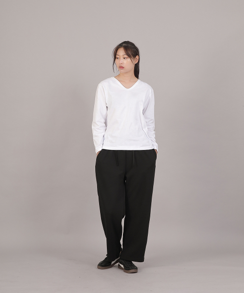 SAINTCREW(セントクルー)の「ミニマル16sコットンVネック長袖TシャツMMV-8A15ホワイト(Tシャツ/カットソー・レディース・その他・FREE)」の10枚目の写真