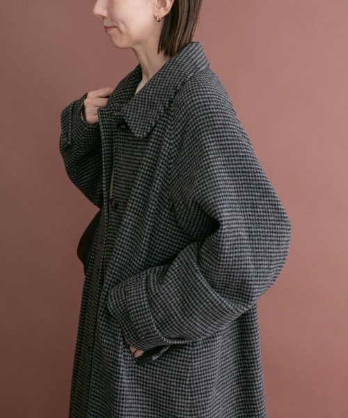 ITEMS URBANRESEARCH(アイテムズ アーバンリサーチ)の「尾州ウールスタンドカラーコート(チェスターコート・レディース・ブラック/ブラウン/グレー系その他・FREE)」の5枚目の写真