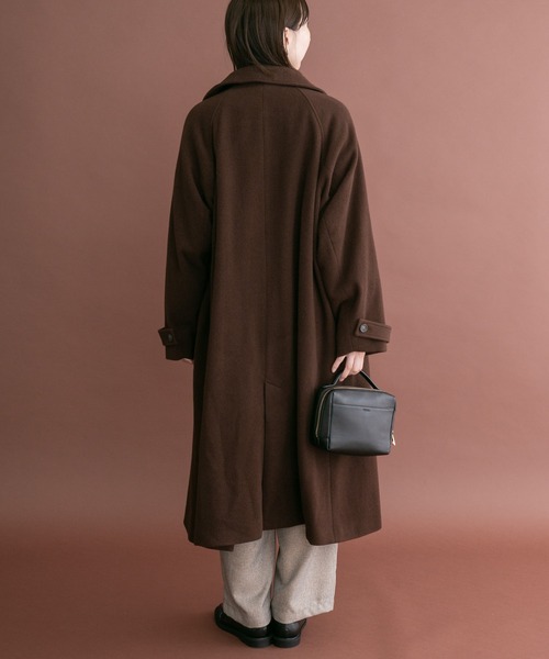 ITEMS URBANRESEARCH(アイテムズ アーバンリサーチ)の「尾州ウールスタンドカラーコート(チェスターコート・レディース・ブラック/ブラウン/グレー系その他・FREE)」の14枚目の写真