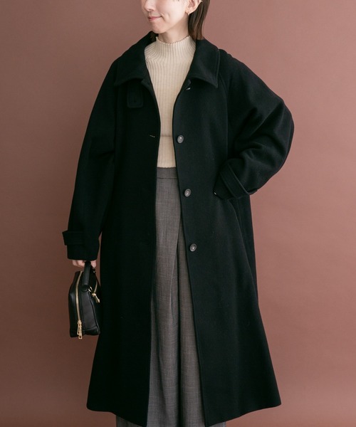 ITEMS URBANRESEARCH(アイテムズ アーバンリサーチ)の「尾州ウールスタンドカラーコート(チェスターコート・レディース・ブラック/ブラウン/グレー系その他・FREE)」の19枚目の写真