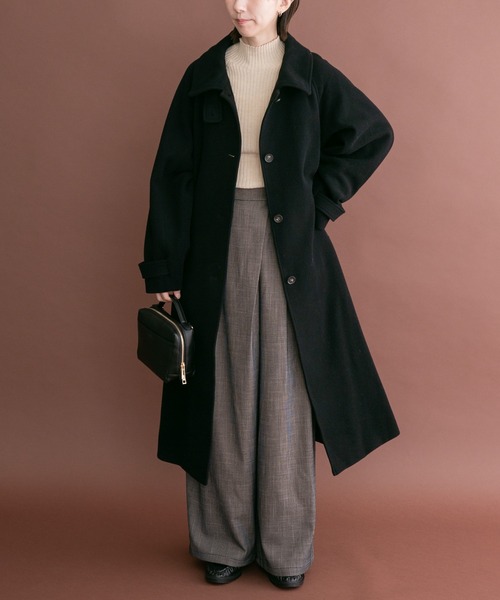 ITEMS URBANRESEARCH(アイテムズ アーバンリサーチ)の「尾州ウールスタンドカラーコート(チェスターコート・レディース・ブラック/ブラウン/グレー系その他・FREE)」の20枚目の写真
