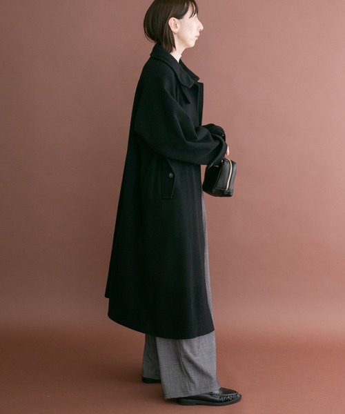 ITEMS URBANRESEARCH(アイテムズ アーバンリサーチ)の「尾州ウールスタンドカラーコート(チェスターコート・レディース・ブラック/ブラウン/グレー系その他・FREE)」の21枚目の写真