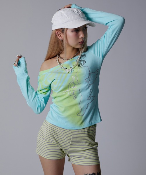 dollslutz(ドルズラッツ)の「【dollslutz】cupid crush tops / 【ドルズラッツ】キューピッドクラッシュトップス(Tシャツ/カットソー・レディース・サックスブルー・FREE)」の6枚目の写真