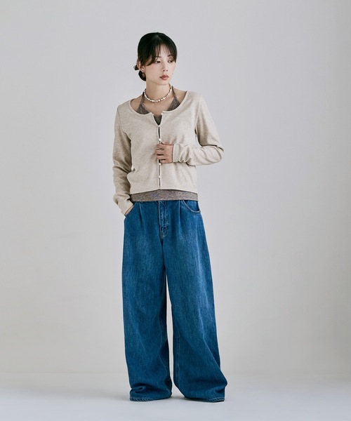 etoll.(エトル)の「カシミヤタッチスムースレイヤード風トップス(Tシャツ/カットソー・レディース・ブラック/グレー/ベージュ・M)」の14枚目の写真