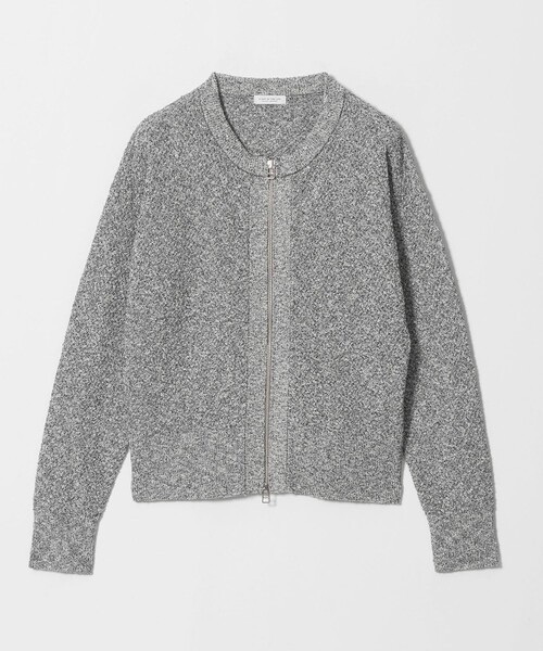 A DAY IN THE LIFE UNITED ARROWS(アデイインザライフユナイテッドアローズ)の「ブークレ バスケット ニットブルゾン ‐ウォッシャブル‐<A DAY IN THE LIFE>(ニット/セーター・レディース・ナチュラル/オレンジ/グレー系・FREE)」の1枚目の写真