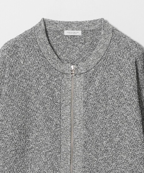 A DAY IN THE LIFE UNITED ARROWS(アデイインザライフユナイテッドアローズ)の「ブークレ バスケット ニットブルゾン ‐ウォッシャブル‐<A DAY IN THE LIFE>(ニット/セーター・レディース・ナチュラル/オレンジ/グレー系・FREE)」の5枚目の写真