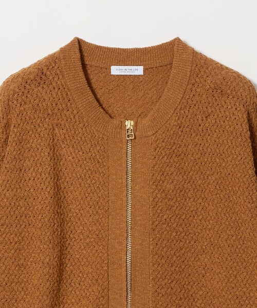 A DAY IN THE LIFE UNITED ARROWS(アデイインザライフユナイテッドアローズ)の「ブークレ バスケット ニットブルゾン ‐ウォッシャブル‐<A DAY IN THE LIFE>(ニット/セーター・レディース・ナチュラル/オレンジ/グレー系・FREE)」の13枚目の写真