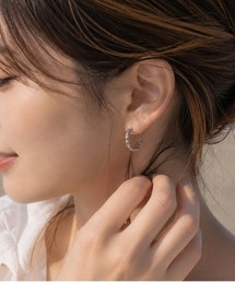 ハワイアンジュエリー フープピアス 透かし彫り 波 マイレ 直径20mm 金属アレルギー対応 (両耳用)
