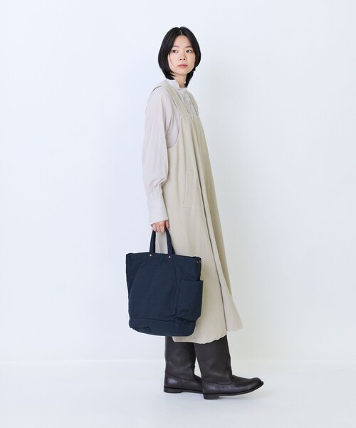 LOISIR（ロワズィール）の「コットンナイロンseauバッグ［2WAY］（バックパック/リュック・レディース・ベージュ/ネイビー・FREE）」の8枚目の写真