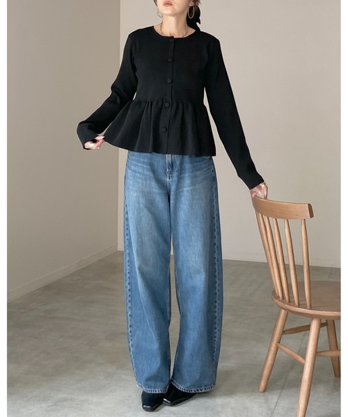 She's Closet(シーズクローゼット)の「長袖 前ボタン ペプラムニットカーディガン(カーディガン/ボレロ・レディース・ブラウン/アイボリー/チャコールグレー/ブラック・FREE)」の10枚目の写真