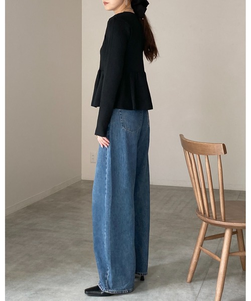 She's Closet(シーズクローゼット)の「長袖 前ボタン ペプラムニットカーディガン(カーディガン/ボレロ・レディース・ブラウン/アイボリー/チャコールグレー/ブラック・FREE)」の11枚目の写真