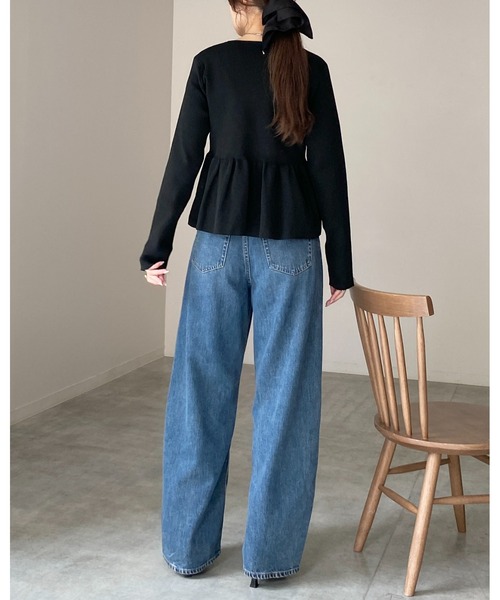 She's Closet(シーズクローゼット)の「長袖 前ボタン ペプラムニットカーディガン(カーディガン/ボレロ・レディース・ブラウン/アイボリー/チャコールグレー/ブラック・FREE)」の12枚目の写真