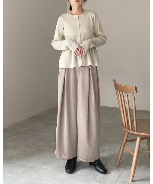 She's Closet(シーズクローゼット)の「長袖 前ボタン ペプラムニットカーディガン(カーディガン/ボレロ・レディース・ブラウン/アイボリー/チャコールグレー/ブラック・FREE)」の20枚目の写真