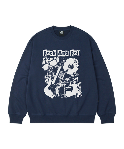 WILDROCK(ワイルドロック)の「ロックコラージュ オーバーサイズ スウェット_9 COL(スウェット・メンズ・ブラック/ベージュ/ネイビー/ブラウン/ピンク/ブルー/アイボリー/ダークグレー/チャコール・SMALL/MEDIUM/LARGE)」の7枚目の写真