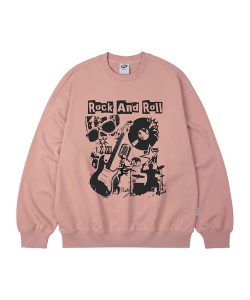 WILDROCK(ワイルドロック)の「ロックコラージュ オーバーサイズ スウェット_9 COL(スウェット・メンズ・ブラック/ベージュ/ネイビー/ブラウン/ピンク/ブルー/アイボリー/ダークグレー/チャコール・SMALL/MEDIUM/LARGE)」の9枚目の写真