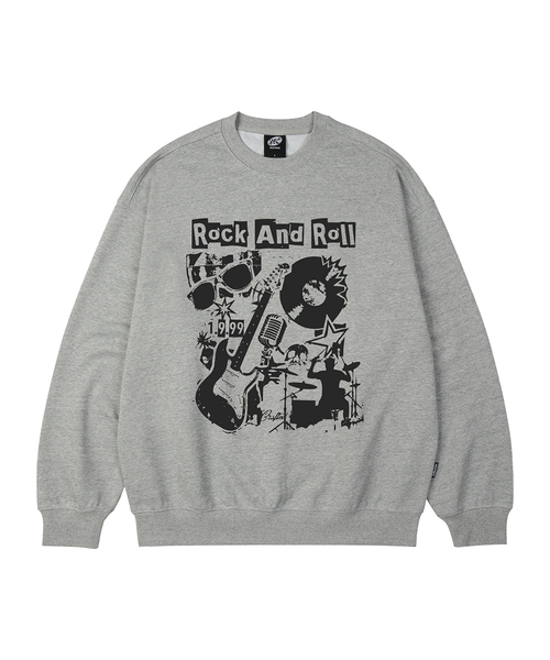 WILDROCK(ワイルドロック)の「ロックコラージュ オーバーサイズ スウェット_9 COL(スウェット・メンズ・ブラック/ベージュ/ネイビー/ブラウン/ピンク/ブルー/アイボリー/ダークグレー/チャコール・SMALL/MEDIUM/LARGE)」の3枚目の写真