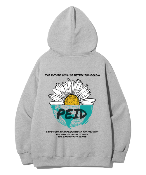 PEID（ペイド）の「PD HALF DAISY フードパーカー 2カラー（パーカー・レディース・ブラック/グレー・1/2/4/3/5）」の9枚目の写真