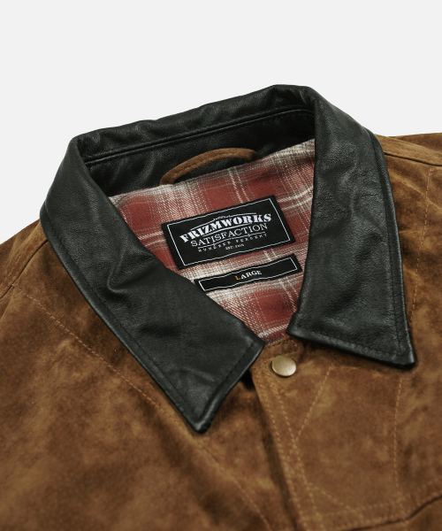FRIZMWORKS(フリズムワークス)の「SUEDE STORM TRUCKER JACKET _ WHISKEY(ライダースジャケット・メンズ・その他・SMALL/MEDIUM/LARGE/X-LARGE)」の4枚目の写真