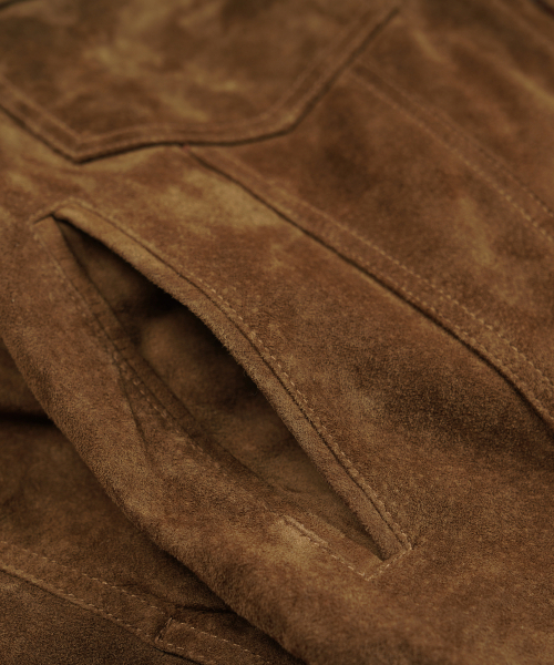 FRIZMWORKS(フリズムワークス)の「SUEDE STORM TRUCKER JACKET _ WHISKEY(ライダースジャケット・メンズ・その他・SMALL/MEDIUM/LARGE/X-LARGE)」の6枚目の写真