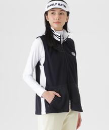 TEXBRID丸編みメッシュフルジップスタンドベスト (WOMENS)