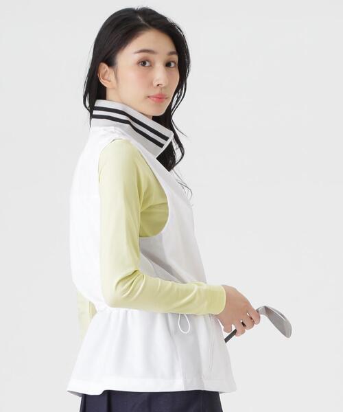 PEARLY GATES(パーリーゲイツ)の「TEXBRID丸編みメッシュフルジップスタンドベスト (WOMENS)(ベスト・レディース・ネイビー/ホワイト・MEDIUM/SMALL)」の3枚目の写真