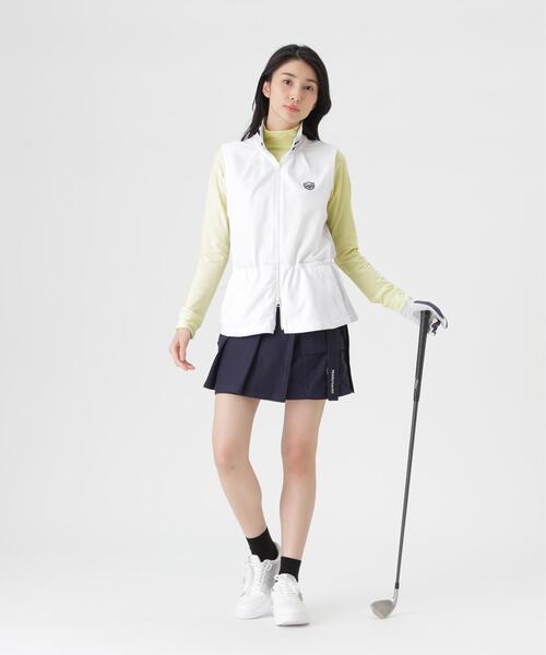PEARLY GATES(パーリーゲイツ)の「TEXBRID丸編みメッシュフルジップスタンドベスト (WOMENS)(ベスト・レディース・ネイビー/ホワイト・MEDIUM/SMALL)」の5枚目の写真