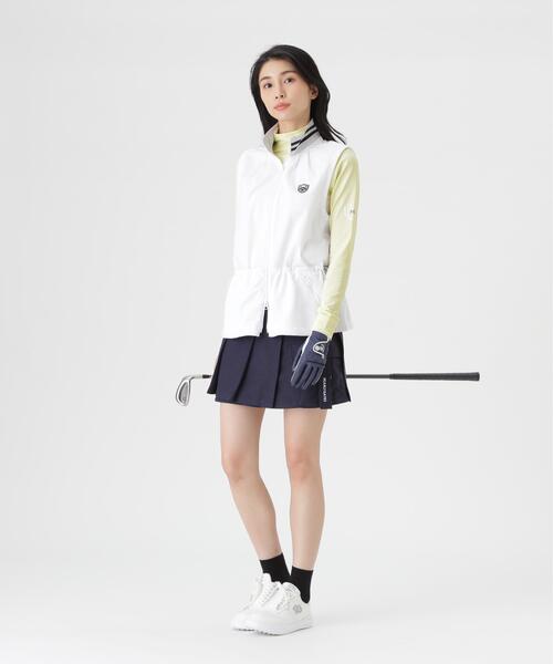 PEARLY GATES(パーリーゲイツ)の「TEXBRID丸編みメッシュフルジップスタンドベスト (WOMENS)(ベスト・レディース・ネイビー/ホワイト・MEDIUM/SMALL)」の6枚目の写真