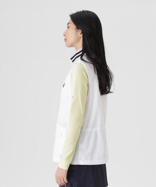 PEARLY GATES(パーリーゲイツ)の「TEXBRID丸編みメッシュフルジップスタンドベスト (WOMENS)(ベスト・レディース・ネイビー/ホワイト・MEDIUM/SMALL)」の7枚目の写真