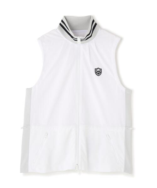 PEARLY GATES(パーリーゲイツ)の「TEXBRID丸編みメッシュフルジップスタンドベスト (WOMENS)(ベスト・レディース・ネイビー/ホワイト・MEDIUM/SMALL)」の14枚目の写真